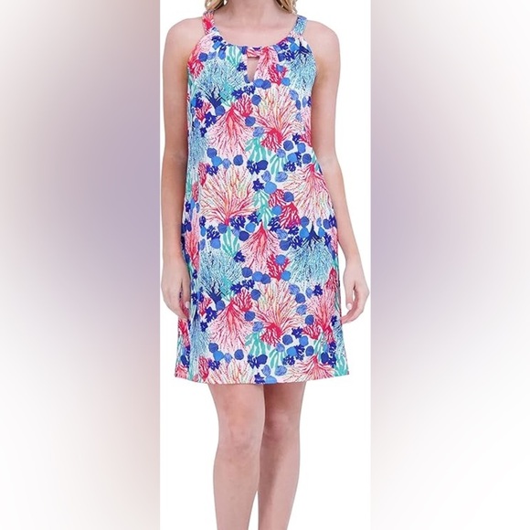 Stella Parker Womens Sleeveless UPF 50 Dress Halter Neck Keyhole NWT size M - Picture 1 of 10